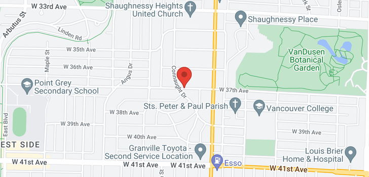 map of 1599 W 37TH AVENUE
